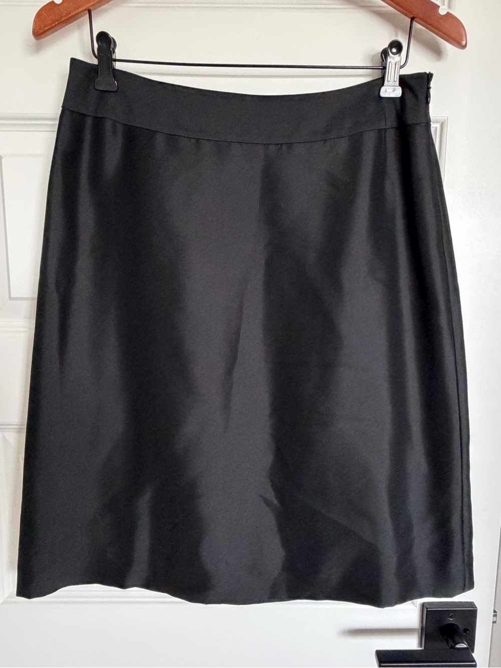 Vintage Ann Taylor Black Pencil Skirt silk 10P